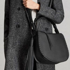 All Saints Black Mori Hobo Bag
